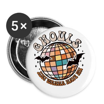 Retro Halloween - Buttons small 1''/25 mm (5-pack) - white - Front