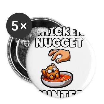 Chicken Nugget Chicken Wings Chicken Gift - Buttons small 1''/25 mm (5-pack) - white - Front