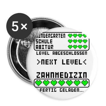Zahnmedizin Zahnarzt Examen Studium bestanden - Buttons klein 25 mm (5er Pack) - Weiß - Vorne