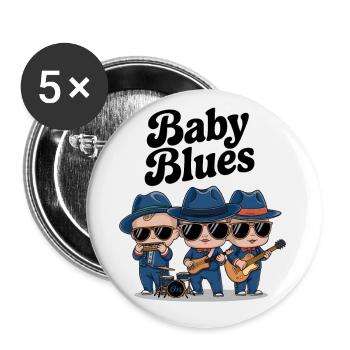 Baby Blues - Lot de 5 petits badges (25 mm) - blanc - Devant