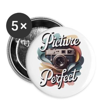 Image parfaite - Lot de 5 petits badges (25 mm) - blanc - Devant