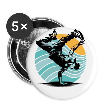 Breakdancing - Buttons small 1''/25 mm (5-pack) - white - Front