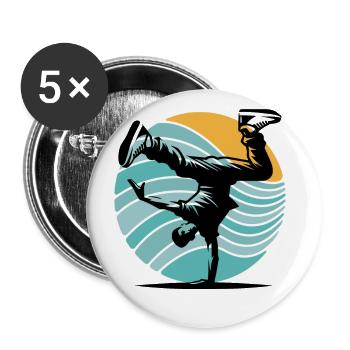 Breakdancing - Buttons small 1''/25 mm (5-pack) - white - Front
