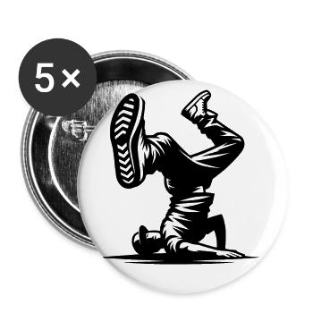 Breakdancing - Buttons small 1''/25 mm (5-pack) - white - Front