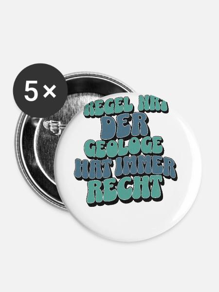 Geologe - Buttons klein 25 mm (5er Pack) - Weiß