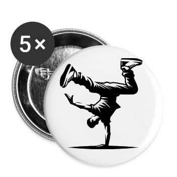 Breakdancing - Buttons small 1''/25 mm (5-pack) - white - Front