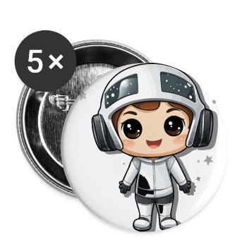 VR Lernwelt - Buttons klein 25 mm (5er Pack) - Weiß - Vorne