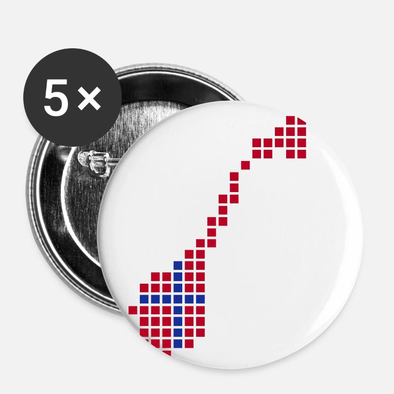 Norway - Buttons small 1''/25 mm (5-pack) - white