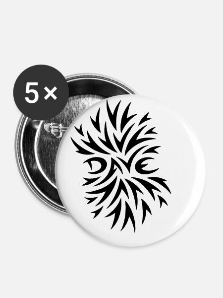 Dave - Buttons klein 25 mm (5er Pack) - Weiß