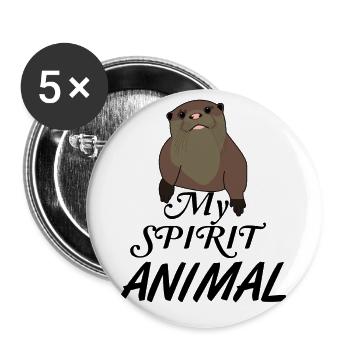 Otter my Spirit Animal - Buttons small 1''/25 mm (5-pack) - white - Front