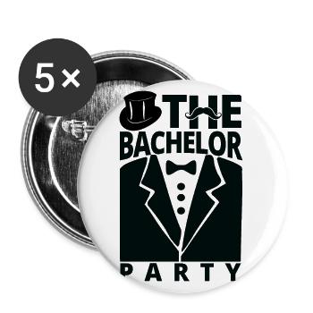 Bachelor Party Enterrement de vie de garçon JGA Marié - Lot de 5 petits badges (25 mm) - blanc - Devant