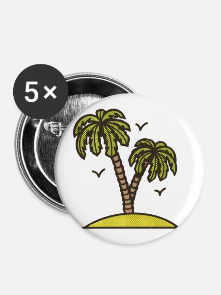 Insel - Buttons klein 25 mm (5er Pack) - Weiß