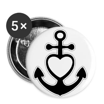 Foi Amour Espérance ANKER black - Lot de 5 petits badges (25 mm) - blanc - Devant