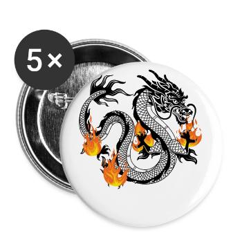 Dragon Dragon Design Fire Dragon - Buttons small 1''/25 mm (5-pack) - white - Front