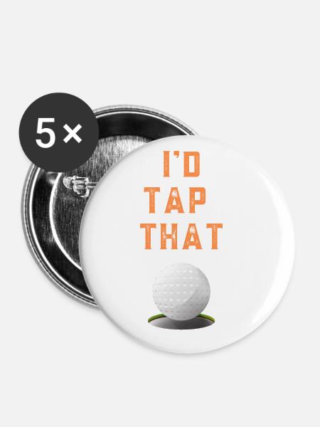 Golf Humor - Buttons klein 25 mm (5er Pack) - Weiß