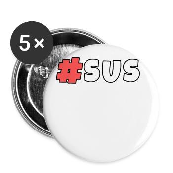 #sus Humour - Lot de 5 petits badges (25 mm) - blanc - Devant