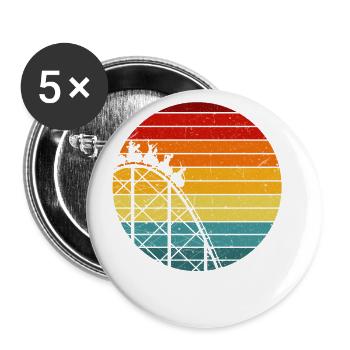 Vintage montagnes russes Design - Lot de 5 petits badges (25 mm) - blanc - Devant