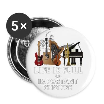 La vie musicale est pleine d’instruments - Lot de 5 petits badges (25 mm) - blanc - Devant