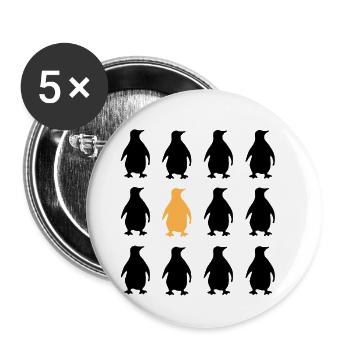 Niedliche Pinguine süße Tiere Geschenk - Buttons klein 25 mm (5er Pack) - Weiß - Vorne