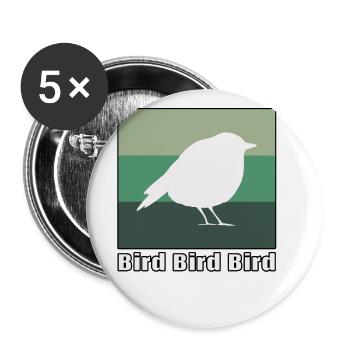 Oiseau oiseau oiseau - Lot de 5 petits badges (25 mm) - blanc - Devant