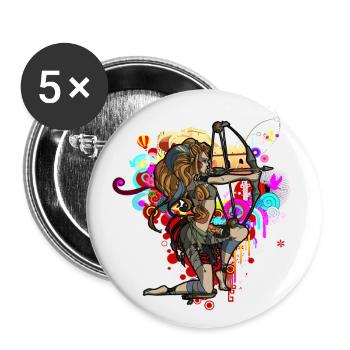 Archerie - Lot de 5 petits badges (25 mm) - blanc - Devant