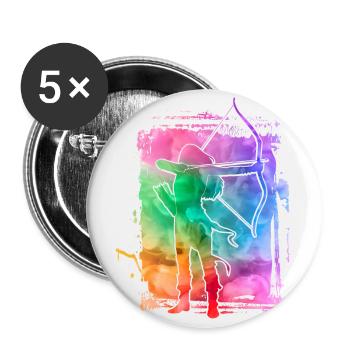 Archerie - Lot de 5 petits badges (25 mm) - blanc - Devant