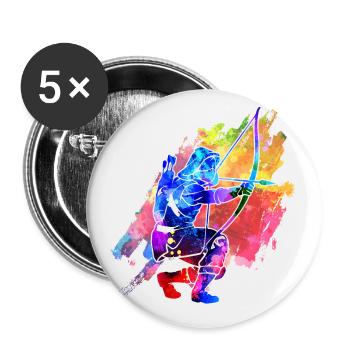 Archerie - Lot de 5 petits badges (25 mm) - blanc - Devant