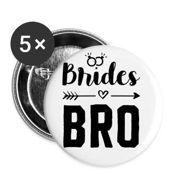 brother of the bride - Buttons small 1''/25 mm (5-pack) - white - Front