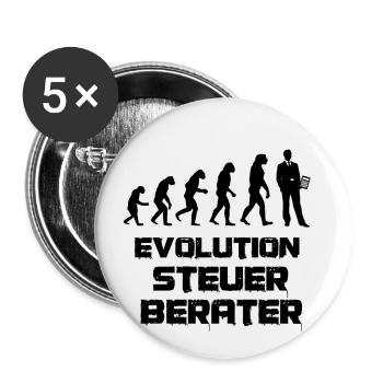 Steuerberater Evolution Primaten zum Steuerberater - Buttons klein 25 mm (5er Pack) - Weiß - Vorne