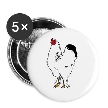 Brahma Rooster Poulet Drôle De Fermier Poulet - Lot de 5 petits badges (25 mm) - blanc - Devant