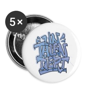 TalentiertGraffiti Design - Buttons klein 25 mm (5er Pack) - Weiß - Vorne