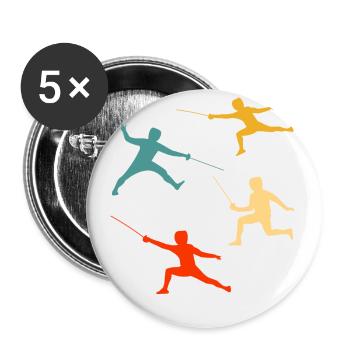 Fencing - Buttons small 1''/25 mm (5-pack) - white - Front