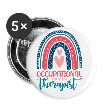 Ergotherapeut-design Für Therapiearbeiter - Buttons klein 25 mm (5er Pack) - Weiß - Vorne