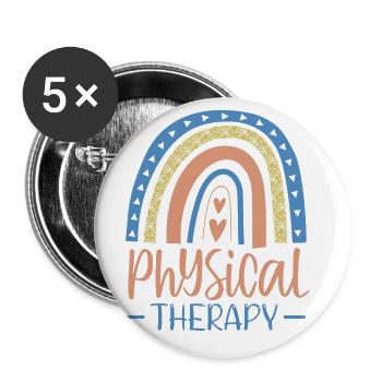 Physiotherapie-design Für Physiotherapeuten - Buttons klein 25 mm (5er Pack) - Weiß - Vorne