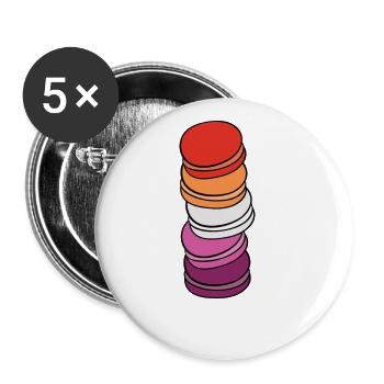 Lesbian Flag Genderfluid Pride LGBTQ Macaron - Buttons small 1''/25 mm (5-pack) - white - Front