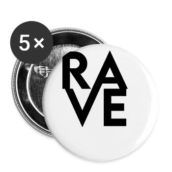 Rave Raver - Buttons small 1''/25 mm (5-pack) - white - Front