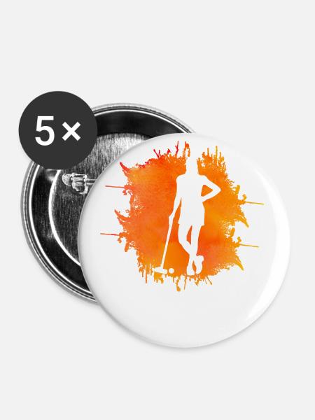 Krocket Retro - Buttons klein 25 mm (5er Pack) - Weiß
