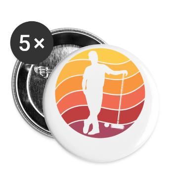 Croquet Retro - Buttons small 1''/25 mm (5-pack) - white - Front