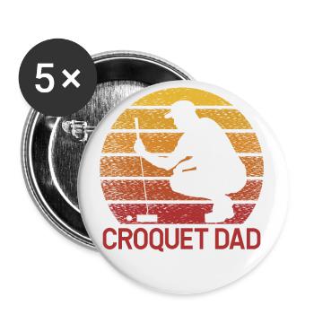 Croquet Dad - Buttons small 1''/25 mm (5-pack) - white - Front