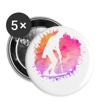 Croquet Retro - Buttons small 1''/25 mm (5-pack) - white - Front