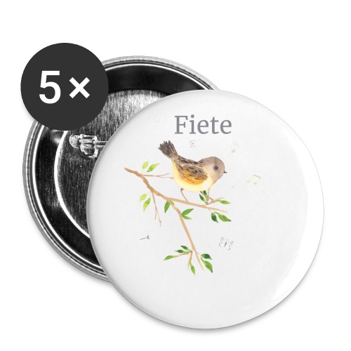 Waldtier Vogel Name Fiete - Buttons klein 25 mm (5er Pack)