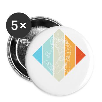 Axe Throw Retro - Buttons small 1''/25 mm (5-pack) - white - Front