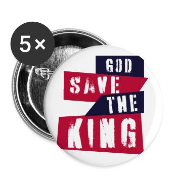 God save the King - Buttons small 1''/25 mm (5-pack) - white - Front