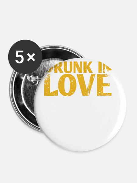 Betrunken Im Liebes-ehe-entwurf Für - Buttons klein 25 mm (5er Pack) - Weiß