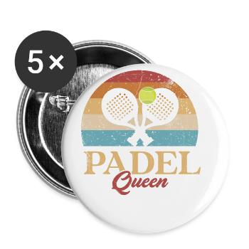 Padel Queen Padelschläger Ball Design Für Padel - Buttons klein 25 mm (5er Pack) - Weiß - Vorne