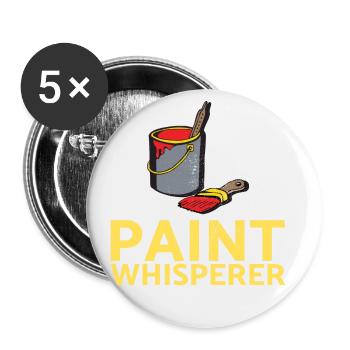 Paint Whisperer Decorator Design Für Maler - Buttons klein 25 mm (5er Pack) - Weiß - Vorne