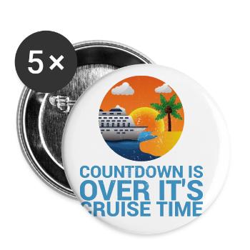 The countdown is over, it's cruise time - Buttons small 1''/25 mm (5-pack) - white - Front