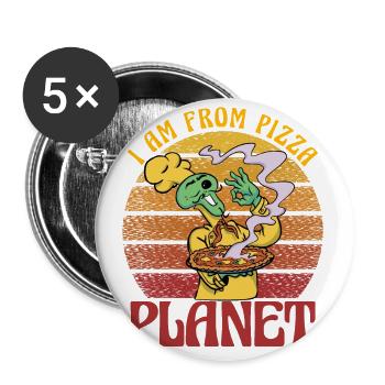 Je suis de Pizza Planet - Lot de 5 petits badges (25 mm) - blanc - Devant