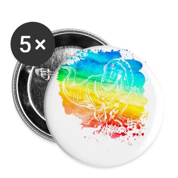 Dinosaure - Lot de 5 petits badges (25 mm) - blanc - Devant