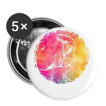 Dinosaure - Lot de 5 petits badges (25 mm) - blanc - Devant